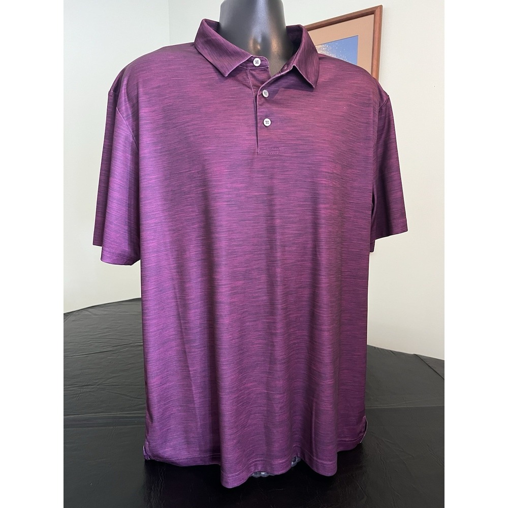 PGA Tour Mens Short Sleeve Polo‎ Shirt Size XL Purple Golf Collar Shirt Cool